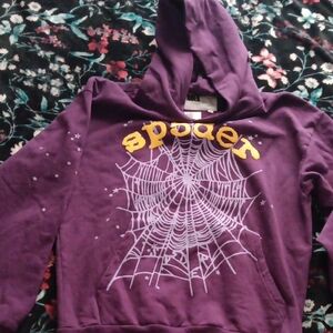 Purple Spider Web Kids Hoodie